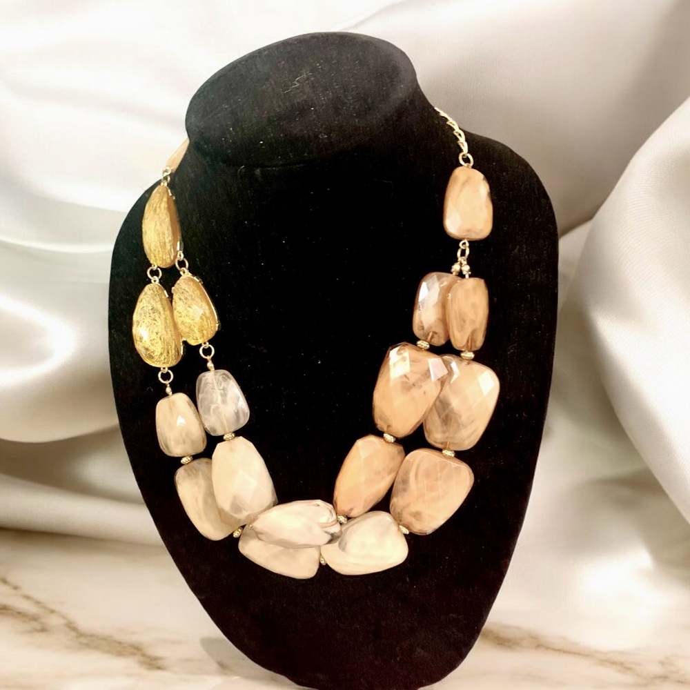 Ombré Polished Resin Statement Chunky Necklace